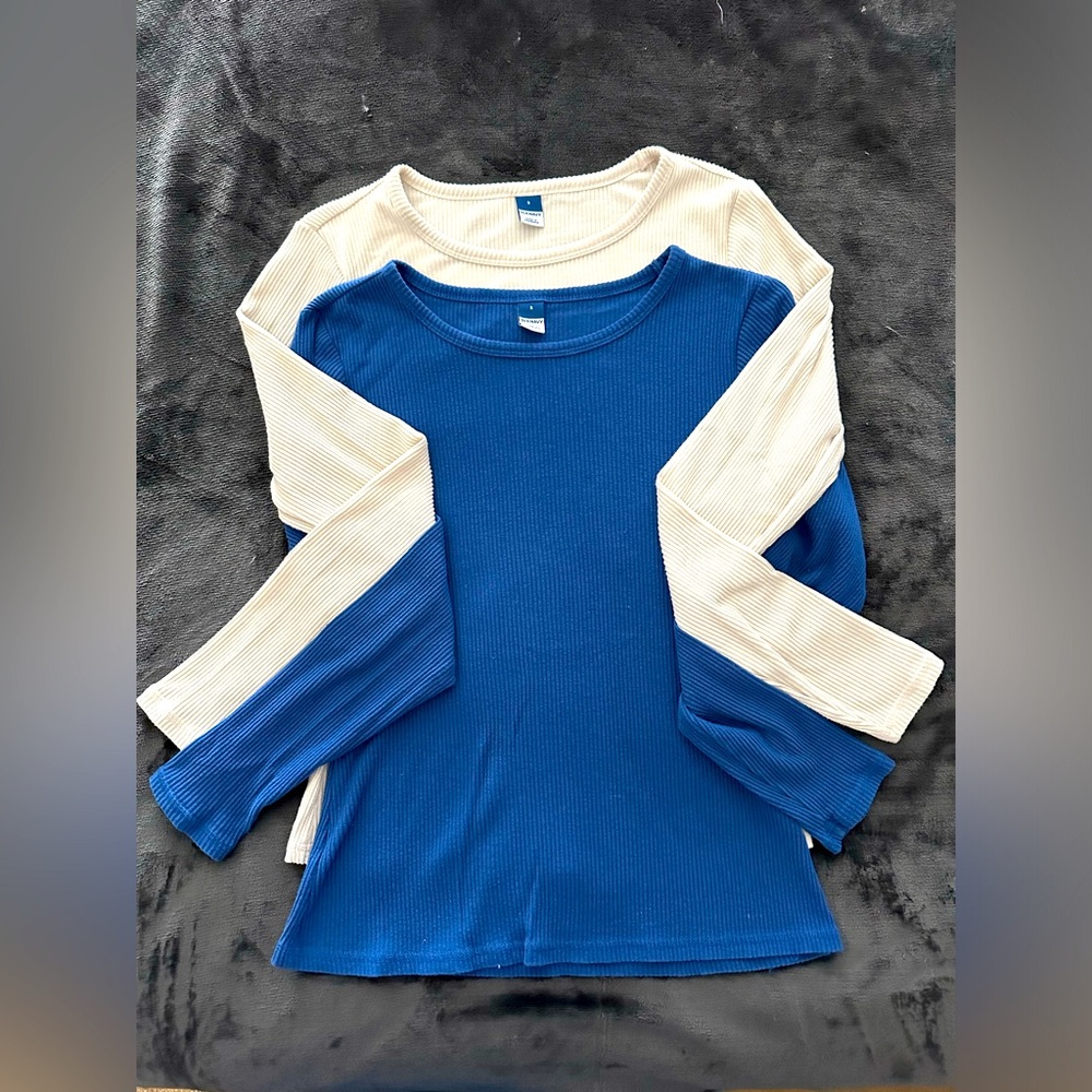 Old Navy lot of 2 long sleeve brushed cotton shirts SMALL